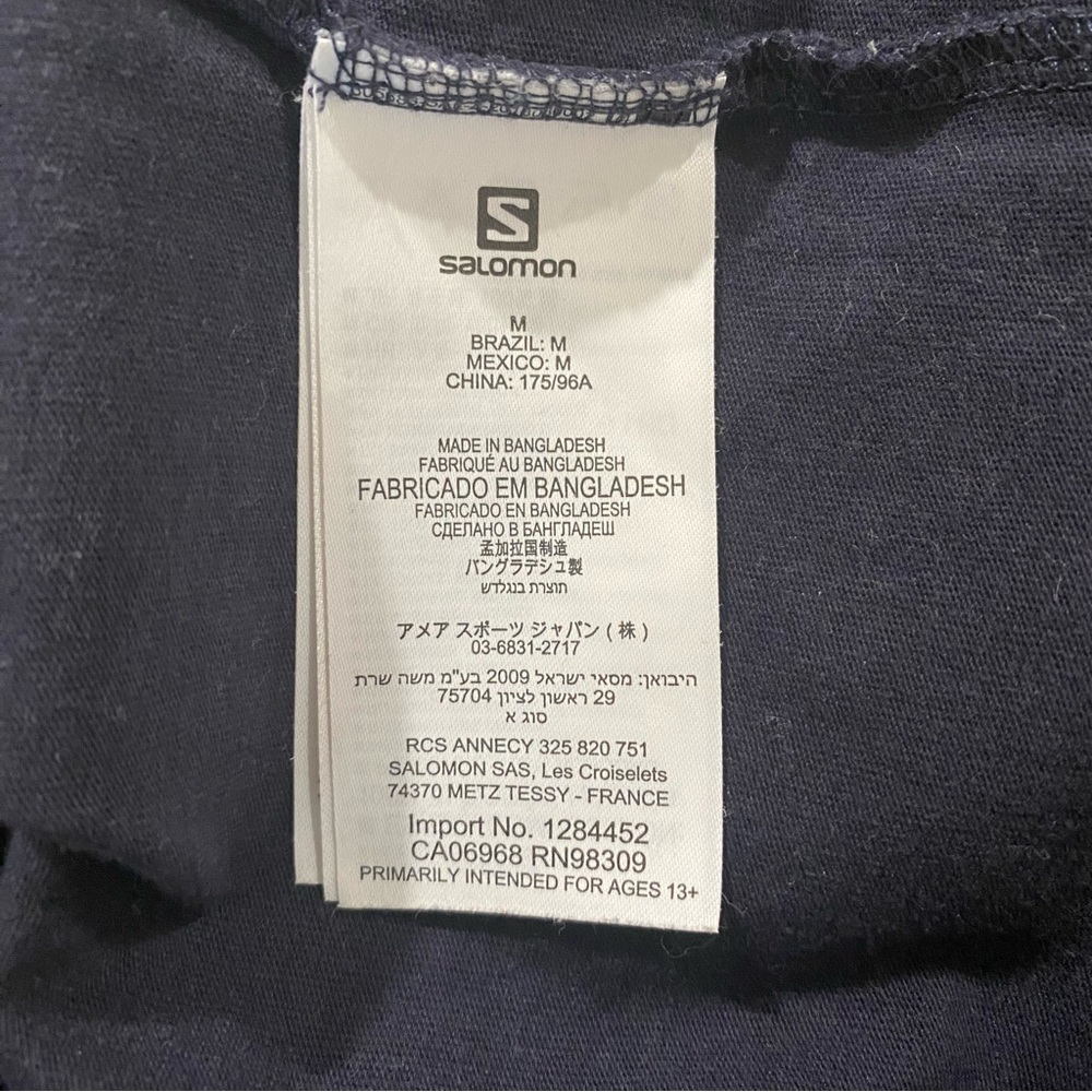 Salomon Logo T/shirt Navy M - Picture 4 of 5